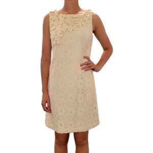 Ronni Ivory Lace Dress Floral Neckline Sleeveless Party Cocktail size‎ 10